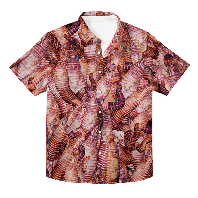 Heidi Klum Worm Pattern Hawaiian Button Up – Beloved Shirts