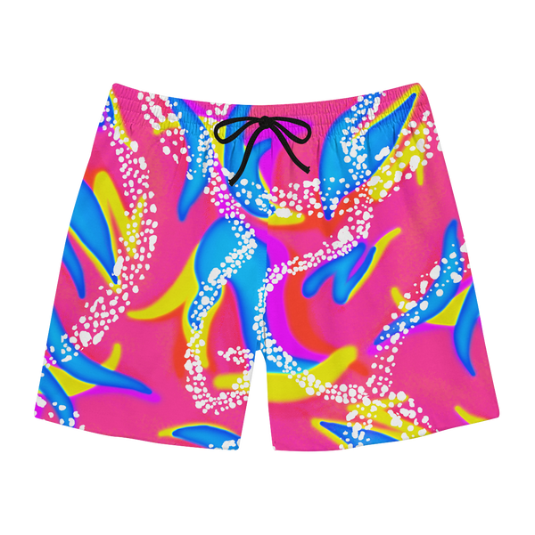 Men's FOCO Pink Michigan Wolverines Neon Floral Swim Trunks