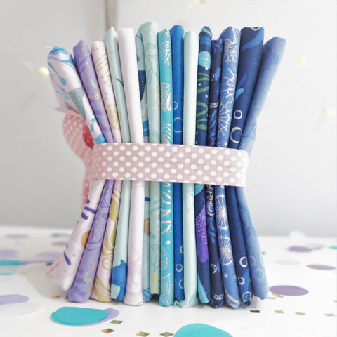 Moontide by Lewis & Irene, quilting cotton designed in the UK, available in fat quarter bundles and fabric by the metre