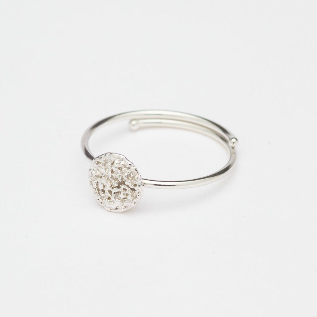 Anello Aperto con Paillette Martellata