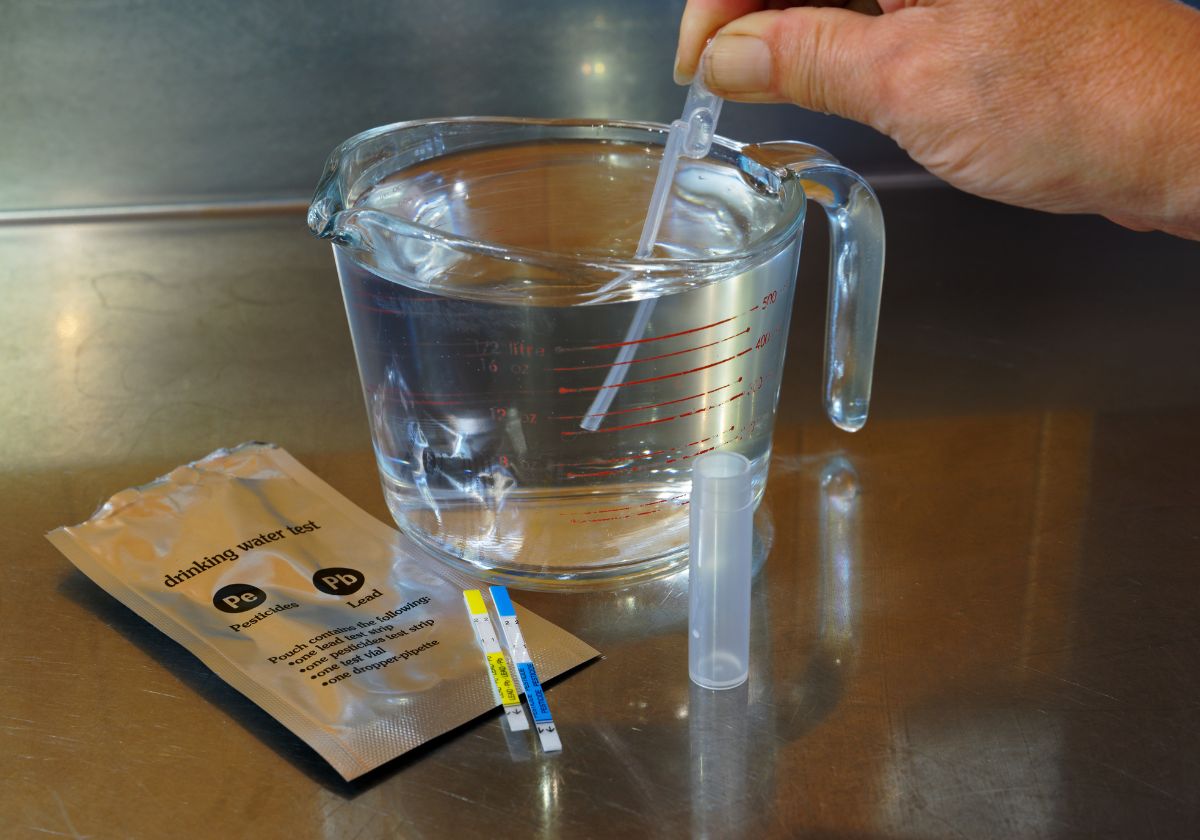 home water testing kit for lead or pesticide contamination of domestic drinking water.