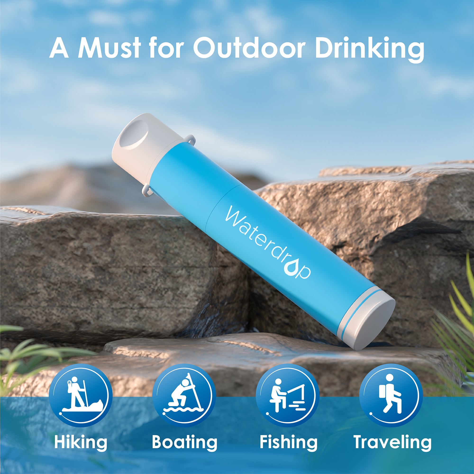  Waterdrop Gravity Water Filter Straw, Camping Water