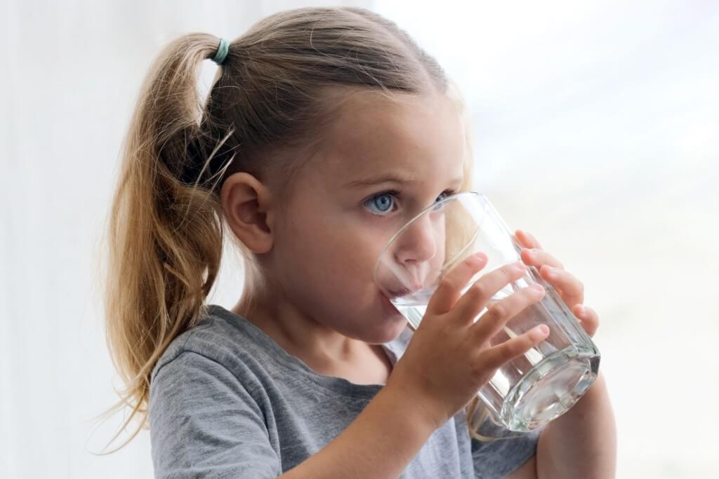 a girl drinking water