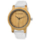 Reloj Holzwerk CELLE de madera para mujer y hombre con correa de silicona, versión en blanco y beige