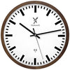 Reloj de pared con radio Holzwerk HOMBURG, estación de tren, madera, 30 cm, variante en marrón, blanco