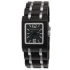 Holzwerk HOYA designer women's wooden watch, square, version in black, silver