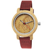 Holzwerk LIL TORI RED Children's Leather & Wood Horse Pattern Watch, variant in red, beige