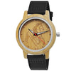 Holzwerk TORI BLACK women's leather & wood watch with horse motif variant in black, beige