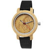 Holzwerk LIL TORI BLACK children's leather & wood horse pattern watch, variant in black, beige