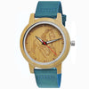 Holzwerk TORI BLUE women's leather & wood watch with horse motif variant in turquoise blue, beige