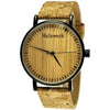 Holzwerk KLAARST women's and men's wooden watch with cork & leather strap, version in beige, black