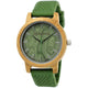 Reloj Holzwerk LANDAU de madera para mujer y hombre con correa de silicona, versión en verde y beige