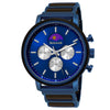 Holzwerk BARUTH men's stainless steel & wood watch chronograph, variant in blue, black