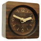 Holzwerk AURICH square designer retro table clock made of wood, variant in brown