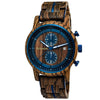 Holzwerk SEELAND men's stainless steel & wood watch chronograph, variant in brown, blue