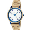 Reloj Holzwerk HEIDENAU de acero y madera para mujer y hombre con fecha, versión en beige, blanco y azul