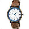 Reloj Holzwerk GARDING de acero inoxidable y madera para mujer y hombre con fecha, variante en marrón, blanco y azul