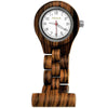 Holzwerk RHEINAU sisters clock made of wood, variant in walnut brown, white