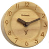 Holzwerk AUGSBURG round designer retro table clock made of wood, version in maple brown