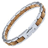 Brazalete de madera y acero inoxidable para mujer y hombre AMMERSEE de Holzwerk, versión en plata, marrón