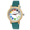 Holzwerk RAINBOW BLUE colorful small ladies leather & wood watch variant in white, turquoise blue