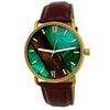Holzwerk SEINFELD women's and men's epoxy resin & leather wooden watch, variant in gold, brown, green