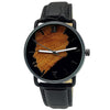 Link to the Holzwerk DREBKAU women's and men's epoxy resin, leather, stainless steel & wood watch, version in black