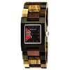 Holzwerk SEESEN women's wooden watch, square design, variant in brown, black & red