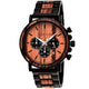 Holzwerk BERNAU women's and men's stainless steel & wood watch chronograph, variant in black, red