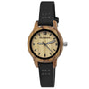 Holzwerk CLARA BLACK small women's wooden watch with leather strap, version in black, beige