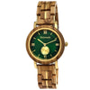 Reloj pequeño de madera para mujer Holzwerk BUCHLOE, versión en arce beige, dorado y verde