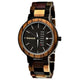 Holzwerk NEUMARK women's and men's wooden watch with date, version in black, brown walnut