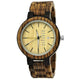 Holzwerk MALCHOW women's and men's wooden watch with date, version in walnut brown, beige