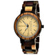 Reloj Holzwerk NORDENHAM de madera para mujer y hombre con fecha, versión en marrón nogal, beige