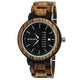 Reloj Holzwerk OCHTRUP de madera para mujer y hombre con fecha, variante en marrón nogal, negro