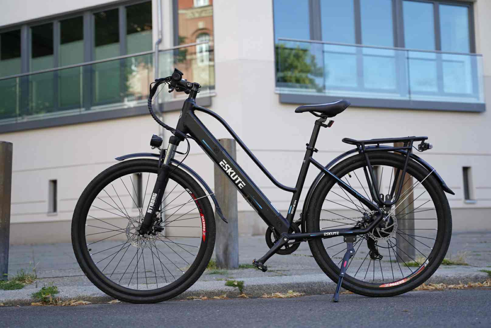 Wayfarer Electric Bike at the front of building