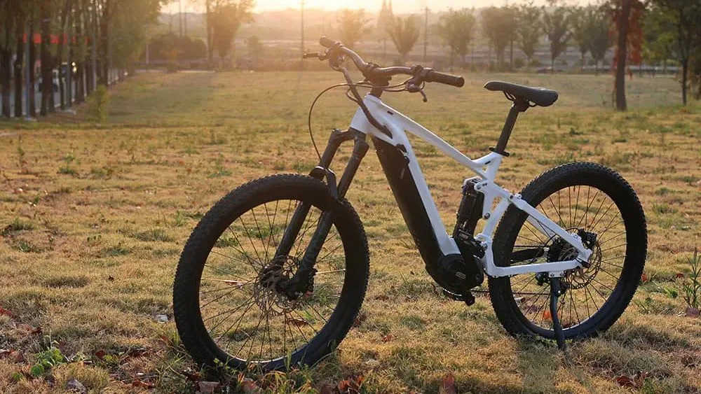 full suspension mountain e-bike with mid drive motor