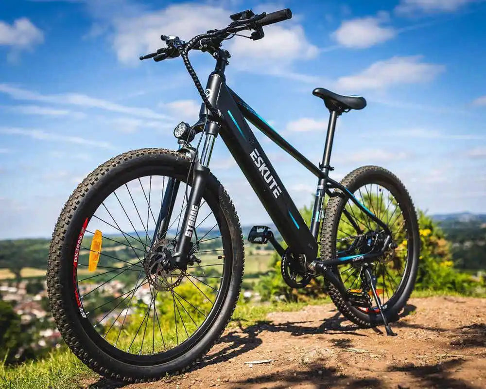 mountain ebike on the mountain top