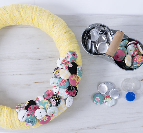 Cover button wreath project