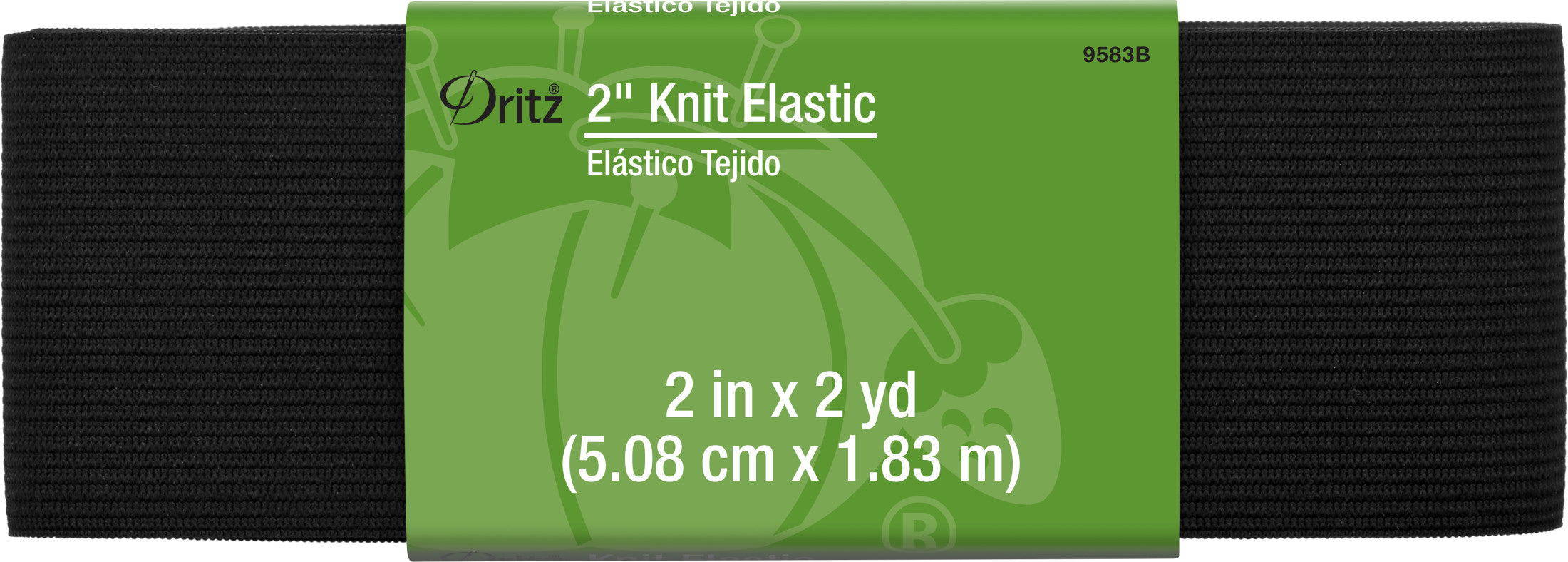 Dritz Fold-Over Elastic 1'X7yd-Black