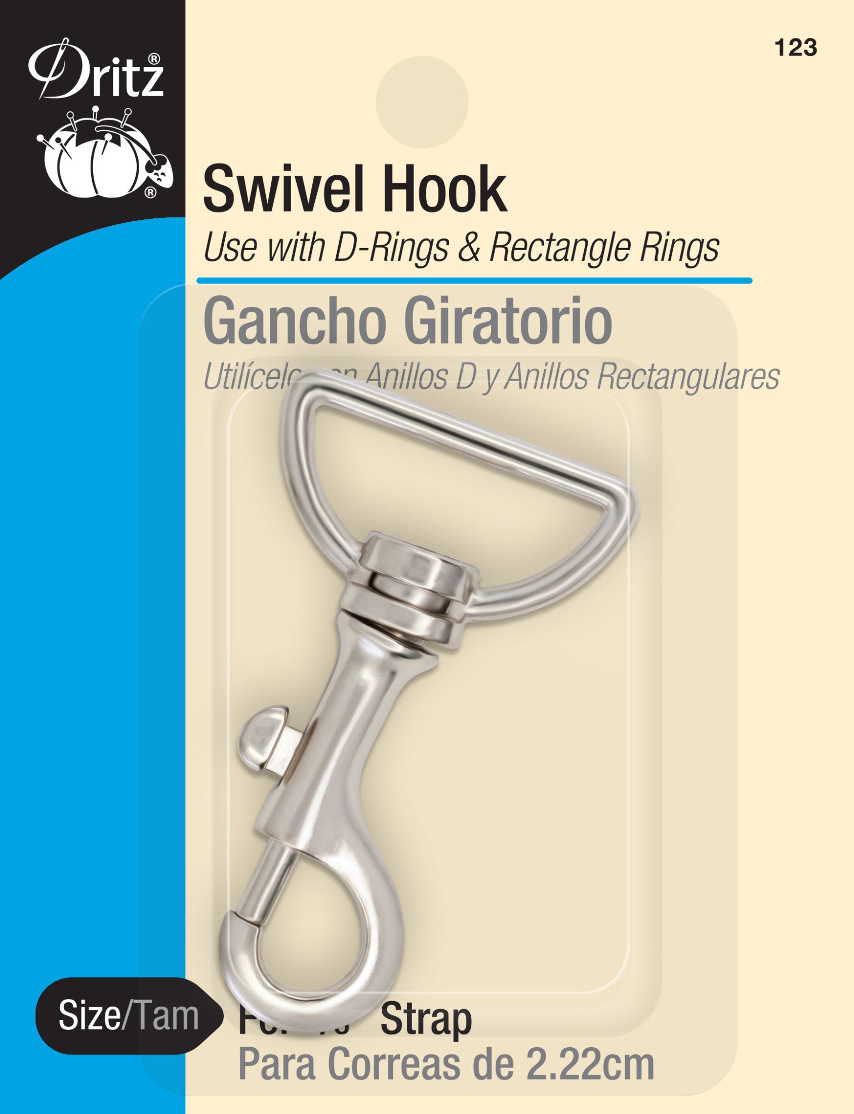 Dritz Swivel Hooks & D Rings 1/2in Nickel Bag & Tote Accessories, 1/2, 12ct