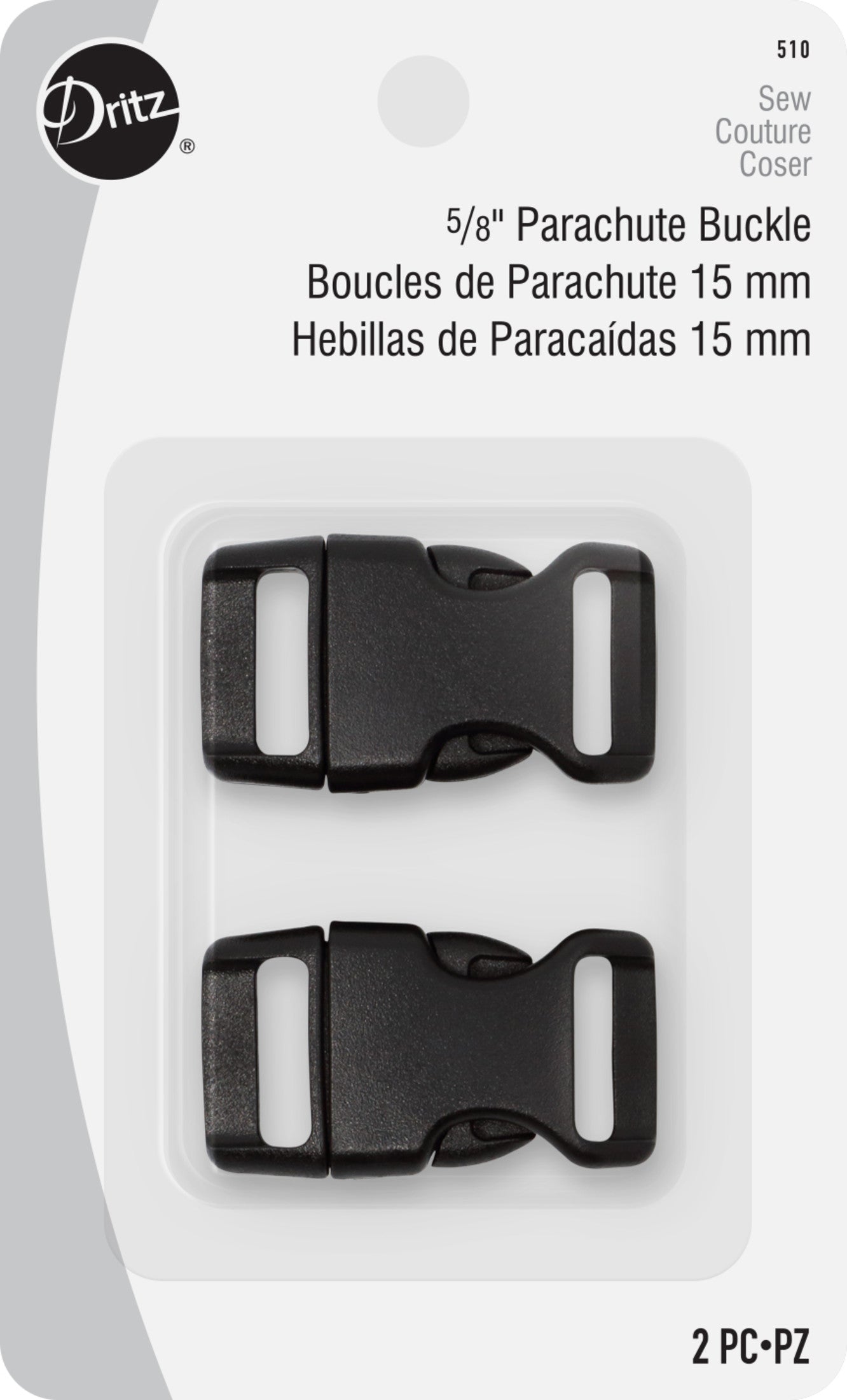 Dritz 1-1/2 Adjustable Slide Buckles, Black, 2 pc