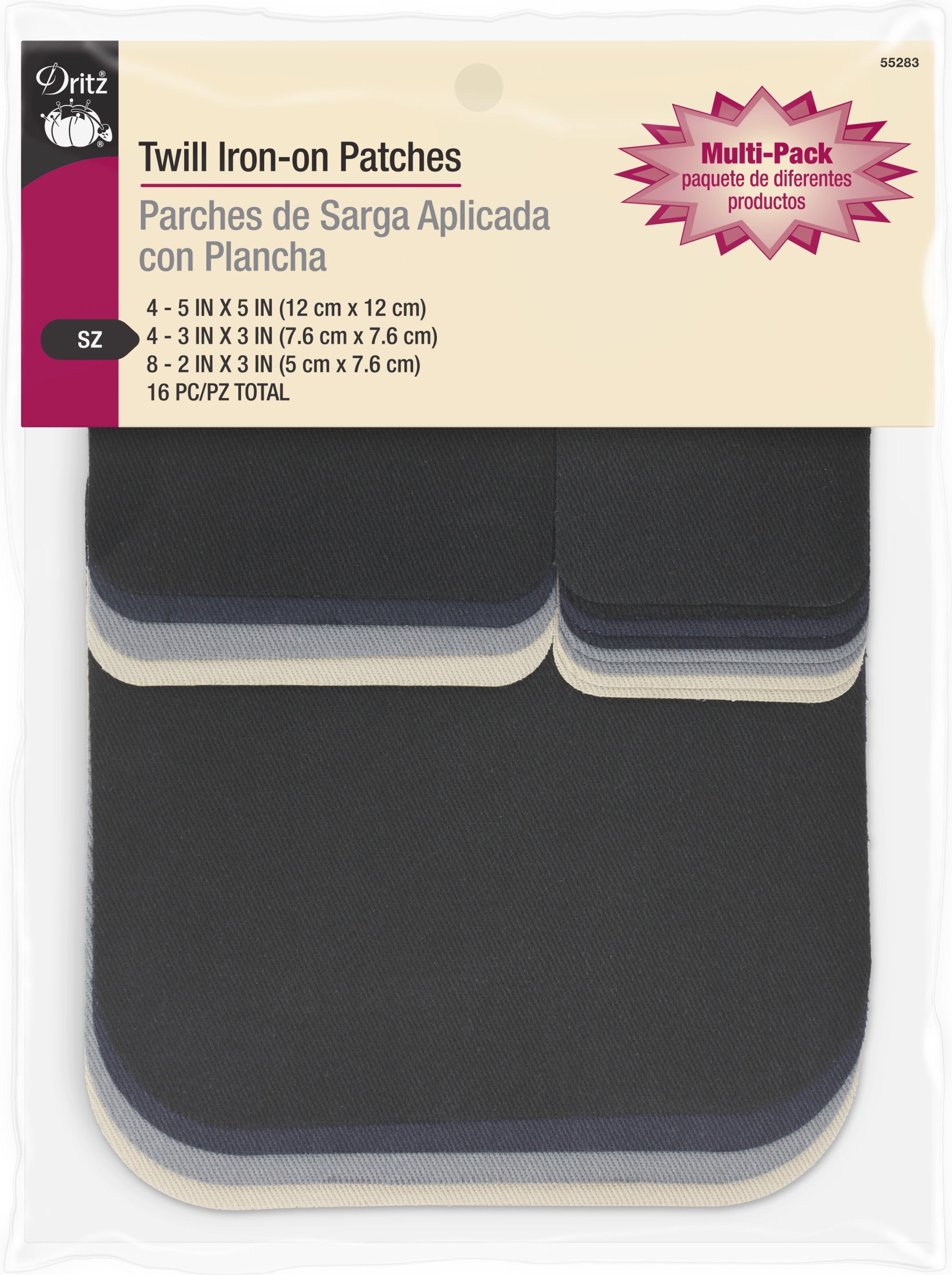 SINGER Iron-On Mending Fabric Black 7 x 16