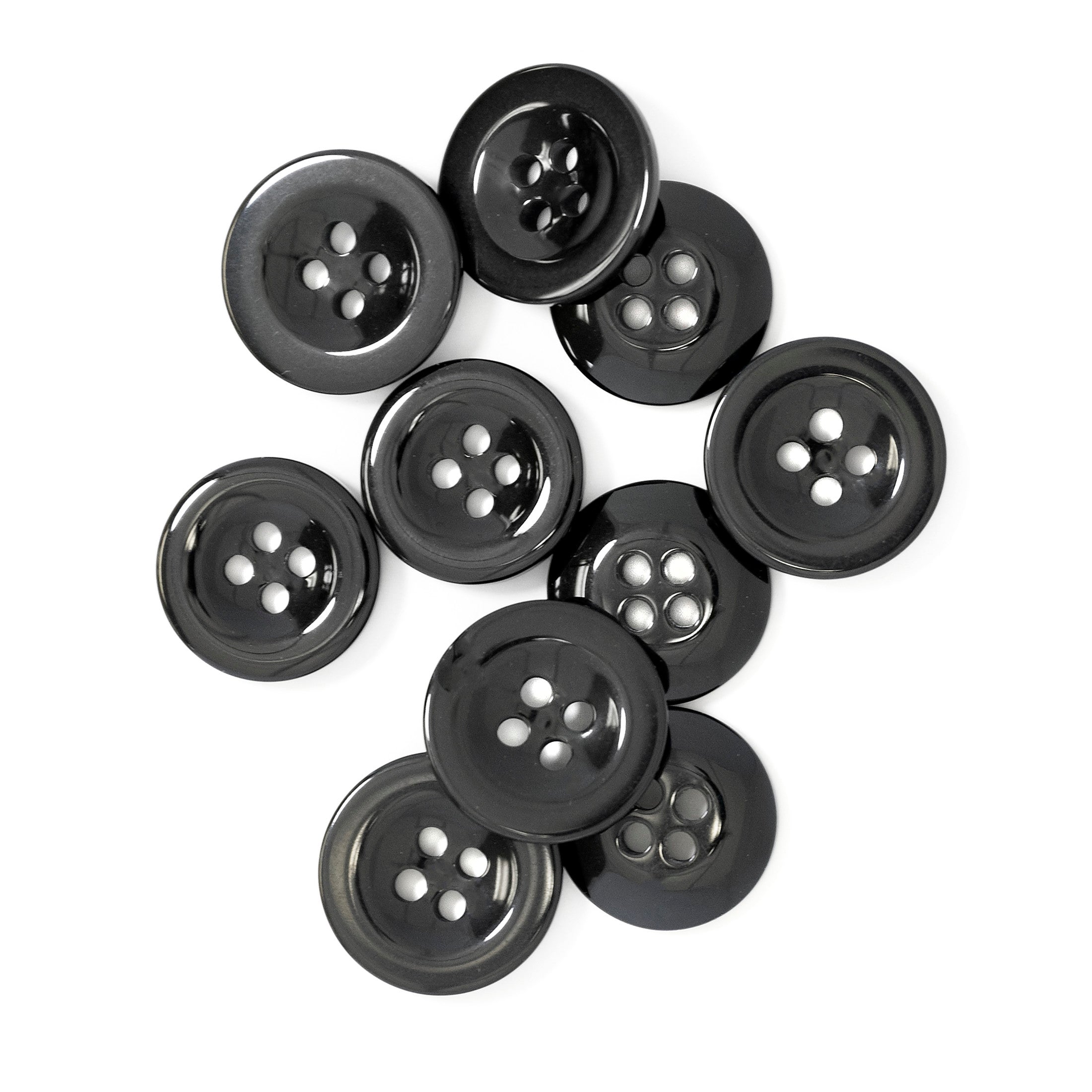 Dritz 20mm Recycled Cotton Round Stitch Buttons Black