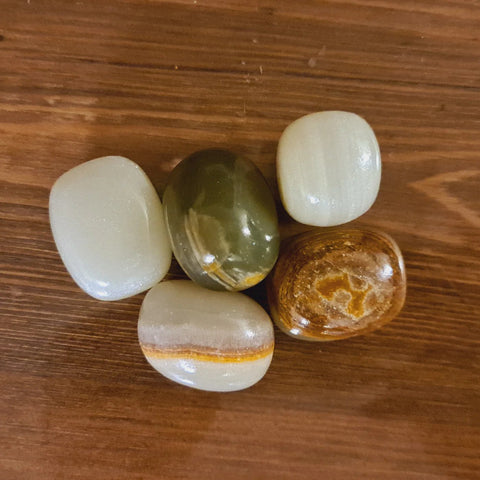 Five Colourful Onyx Tumble Stones