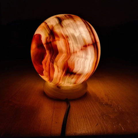 A Spherical Onyx Lamp