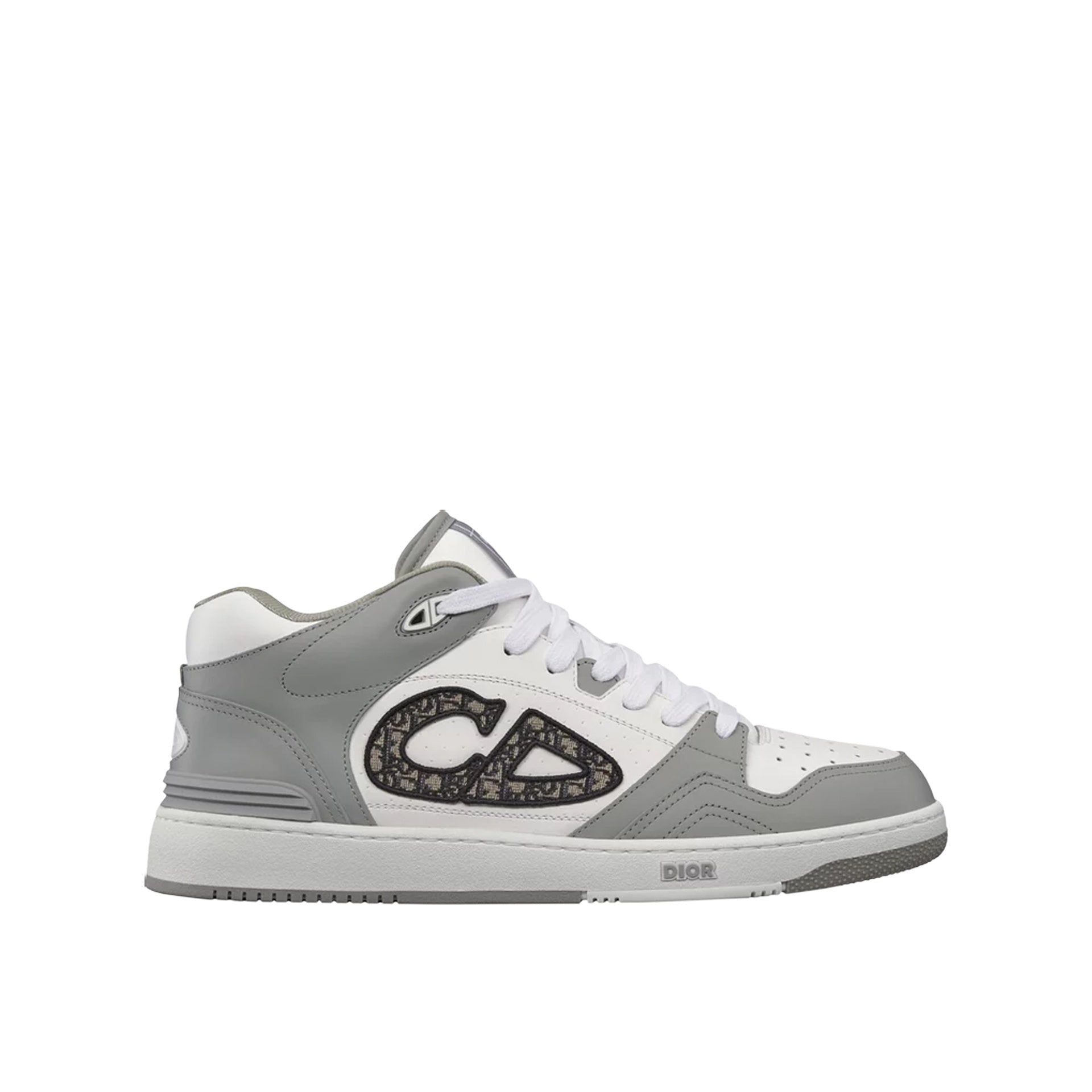 Dior B57 Mid Leather Sneakers In Gray