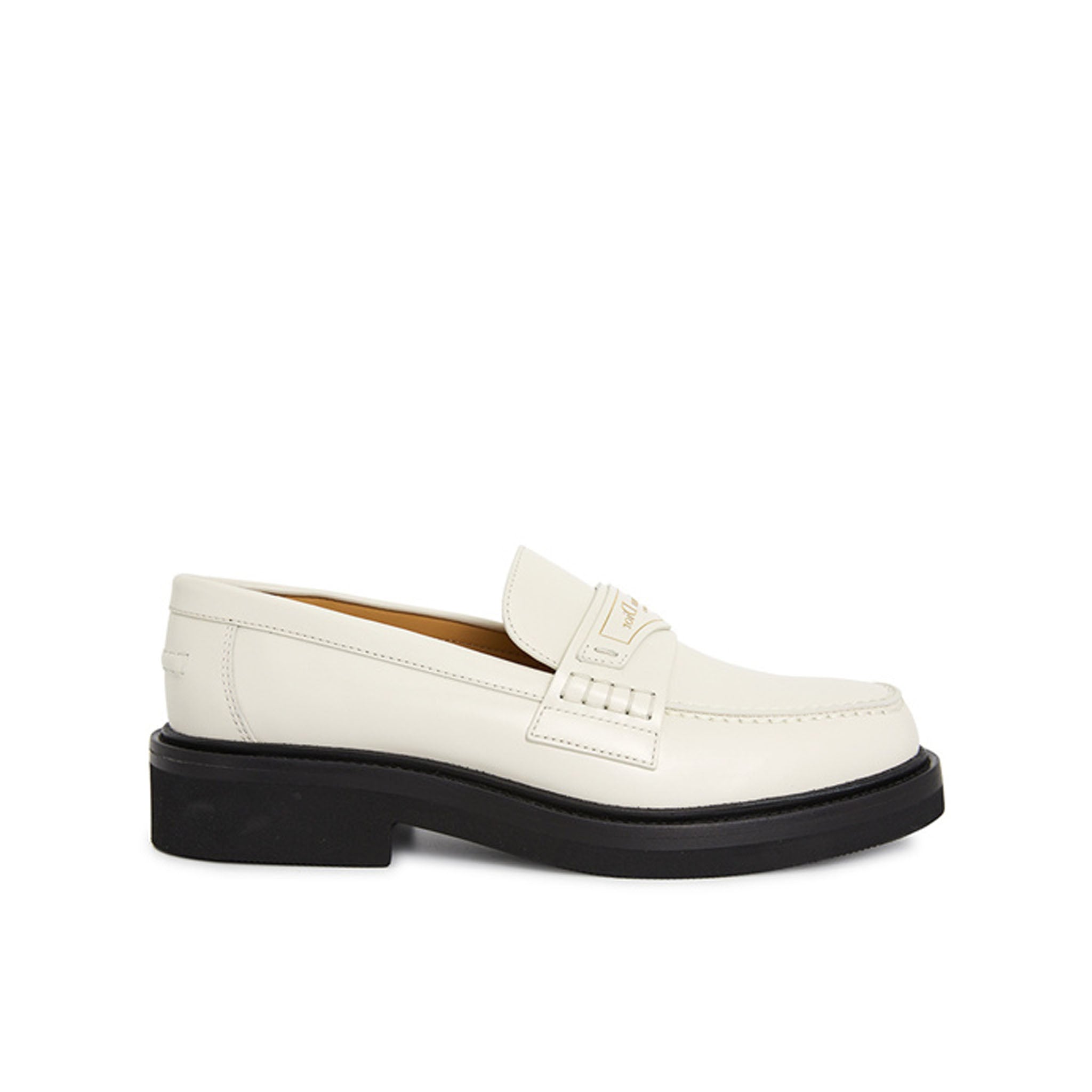 Shop Dior Leather Loafers In White