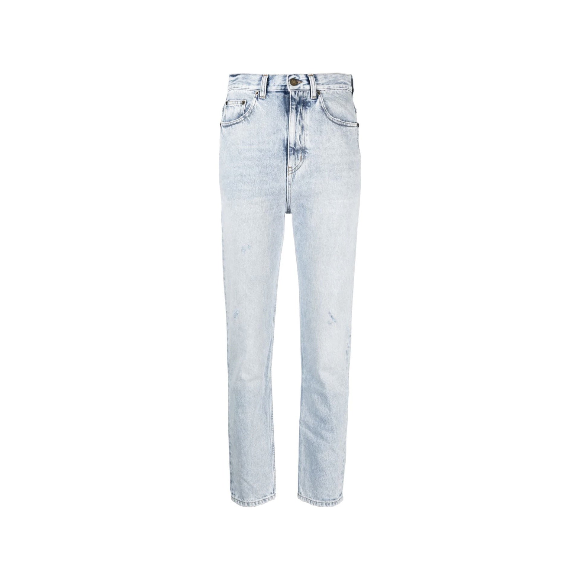 Saint Laurent 80's Cropped Jeans In Blue