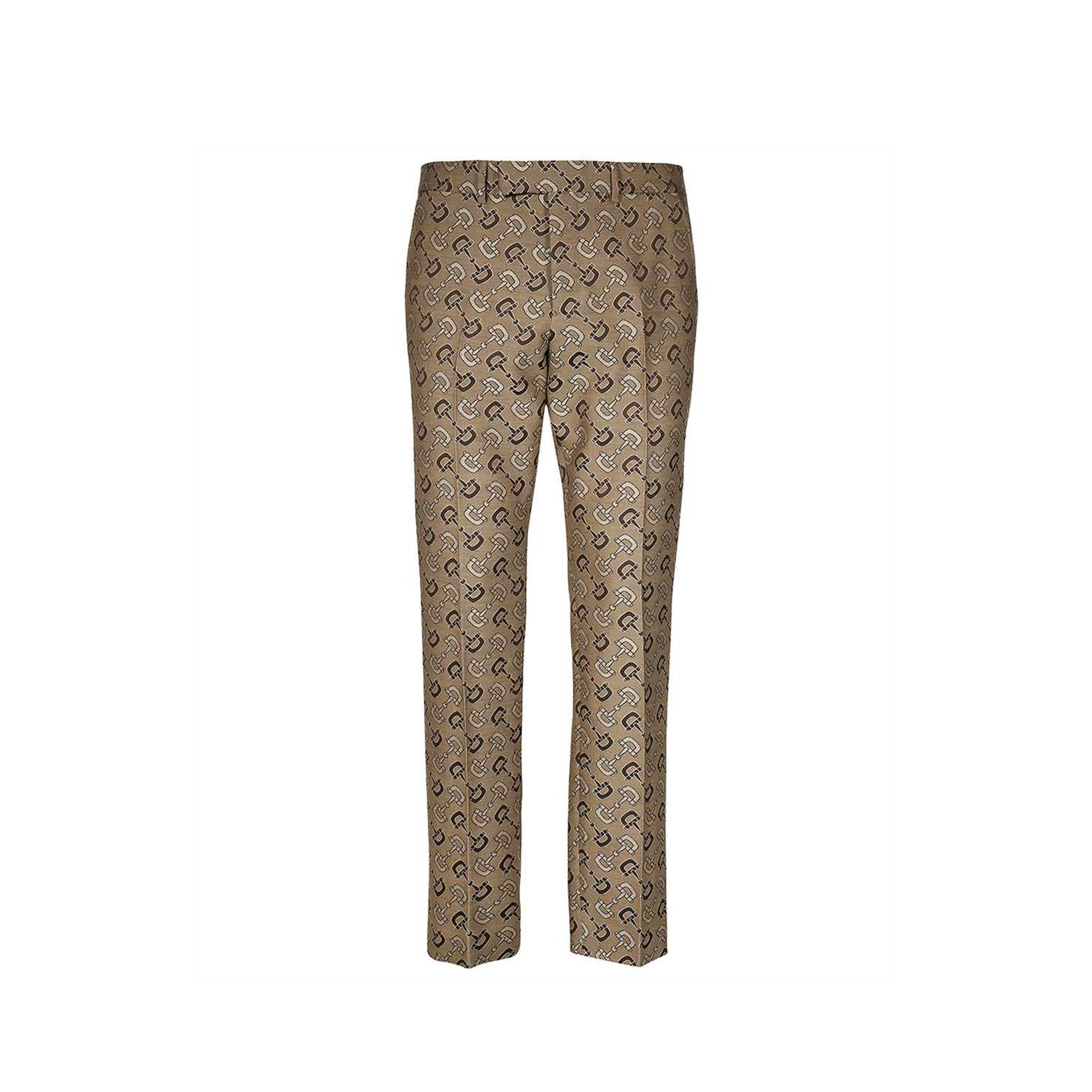 Shop Gucci Skinny Pants In Beige